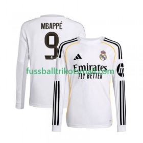 Fußballtrikots Real Madrid Kylian Mbappé 9 2025-2026 Langarm Heimtrikotsatz kaufen